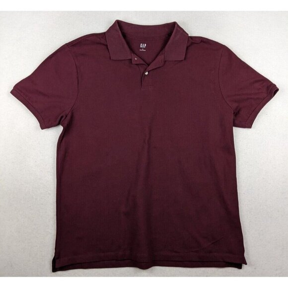 GAP - MEN'S MAROON RED SHORT SLEEVE POLO SHIRT - SIZE XL - Picture 2 of 7